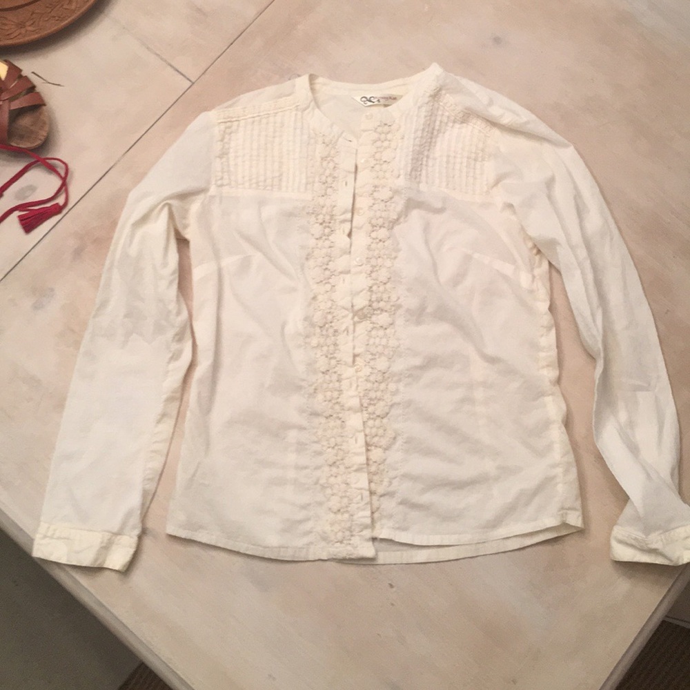 Cream embroidered blouse